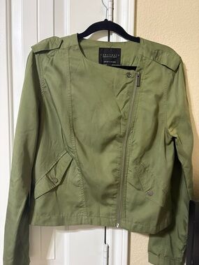 Sanctuary Olive Green Asymmetric Zip Utility Jacket